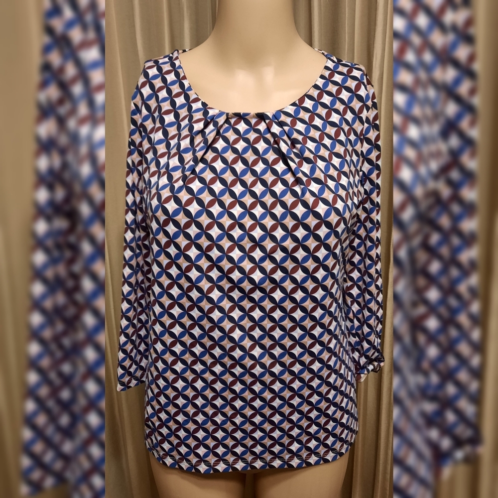 Talbots petite geometric top